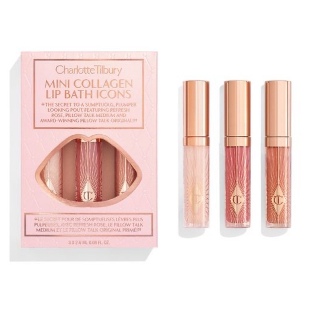 🌸 CHARLOTTE TILBURY MINI COLLAGEN LIP BATH ICONS - LIMITED EDITION LIP KIT